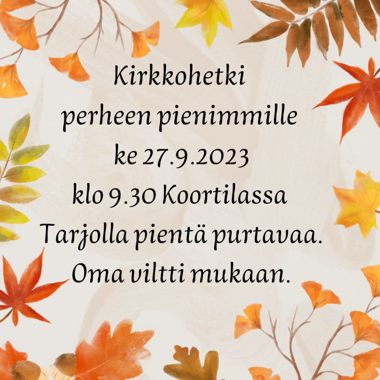 Kirkkohetki pienimmille mainos